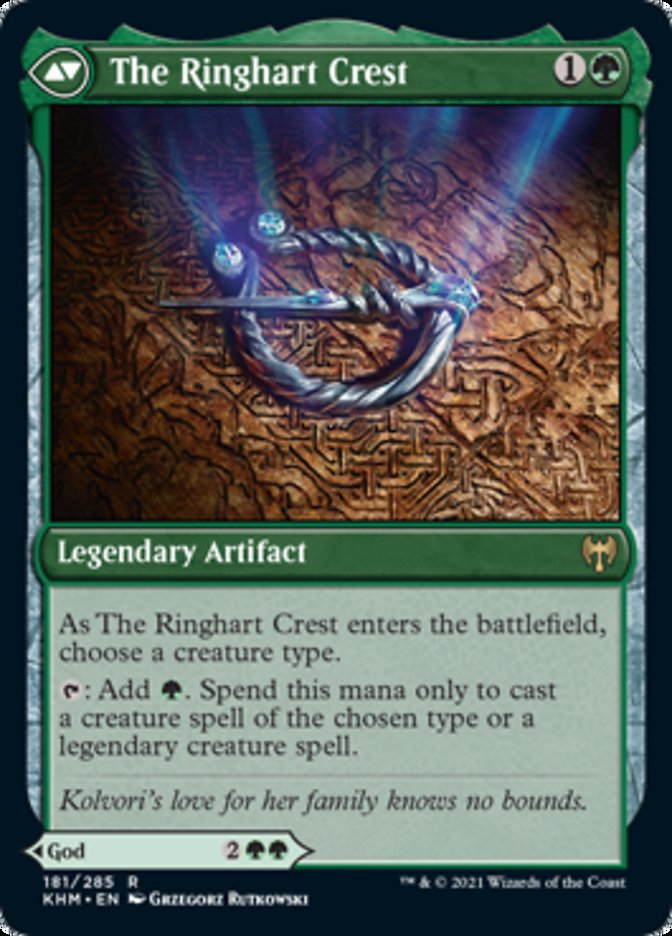 Kolvori, God of Kinship // Ringhart Crest 2x FOIL KHM MTG Kaldheim Rare MINT green Kolvori, God of Kinship // Ringhart Crest 2x FOIL KHM MTG Kaldheim Rare MINT green