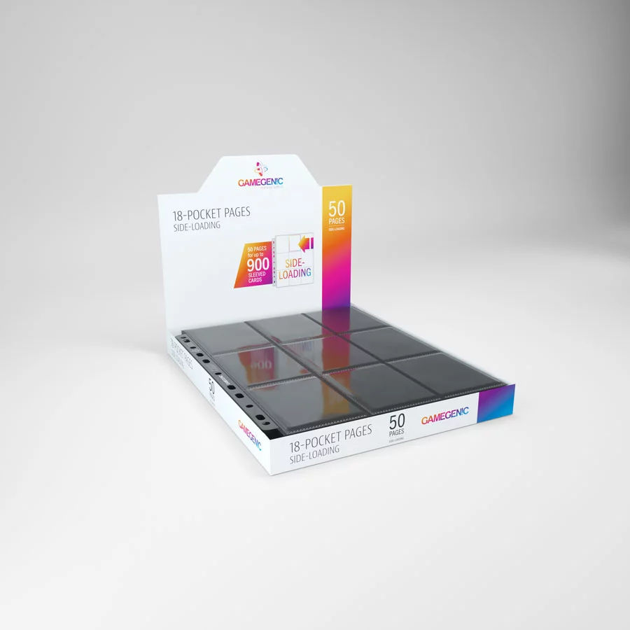 Gamegenic - 18 Pocket Pages Side-Loading (50ct) - Black