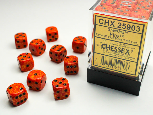 Chessex - Speckled® 12mm d6 Fire Dice Block™ (36 dice)