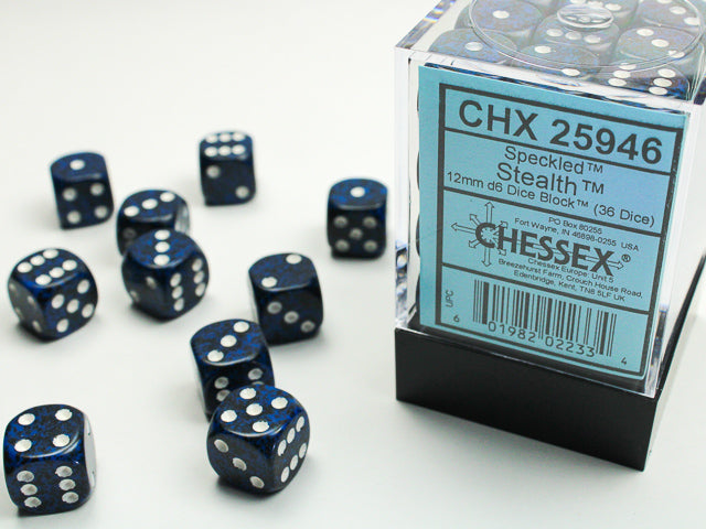 Chessex - Speckled® 12mm d6 Stealth™ Dice Block™ (36 dice)