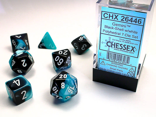 Gemini® Polyhedral Black-Shell/white 7-Die Set
