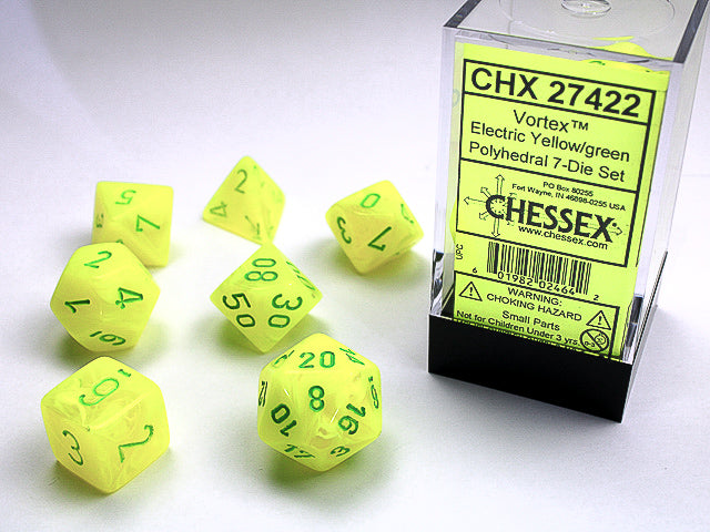 Vortex® Polyhedral Electric Yellow/green 7-Die Set