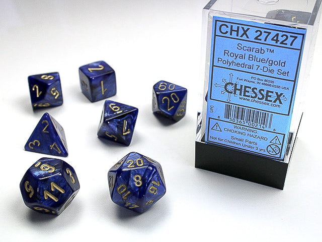 Scarab® Polyhedral Royal Blue/gold 7-Die Set
