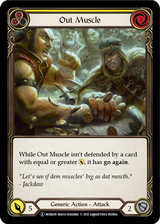 Out Muscle (Yellow) [U-MON249-RF] Unlimited Rainbow Foil