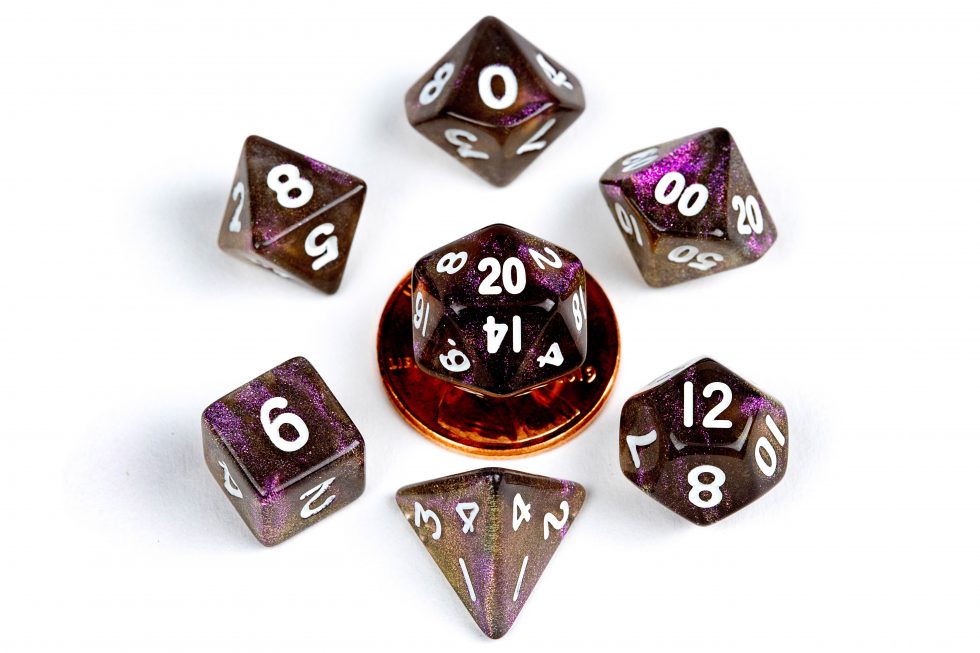 Metallic Dice Games - Stardust Supervolcano 10mm Mini Poly Dice Set