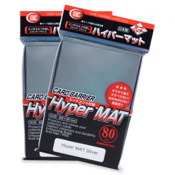 KMC Hyper Matte Silver 80ct Standard Size Sleeves