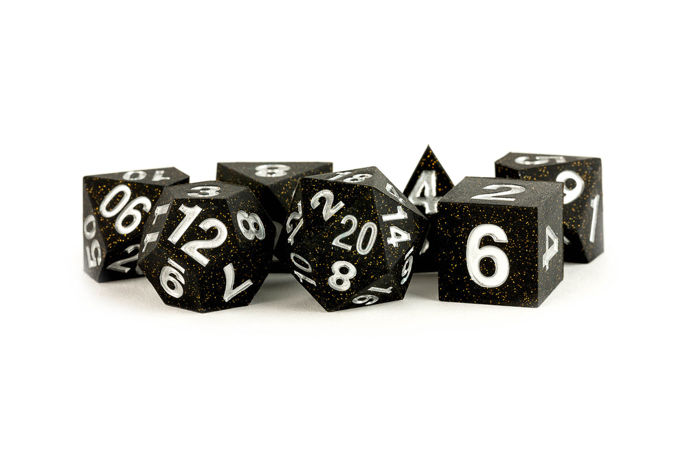 Metallic Dice Games - Sharp Edge Silicone Rubber Dice Set: Gold Scatter