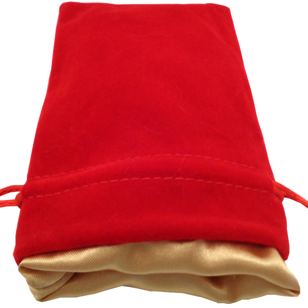Velvet Dice Bag With Satin Liner 4″x6″ - Red