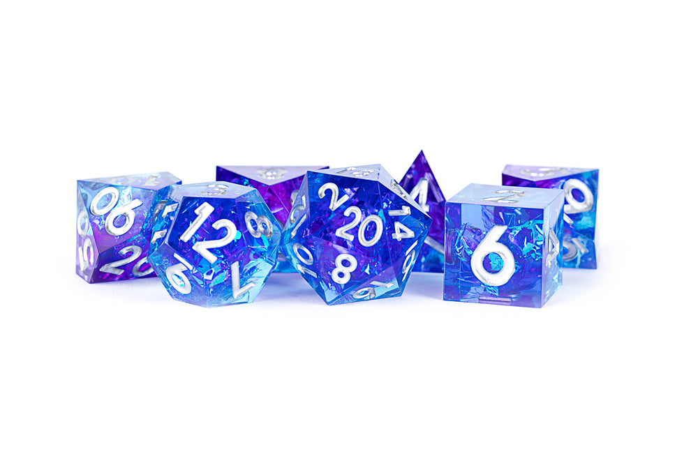 Metallic Dice Games - Hand Crafted Sharp Edge Dice: Oceanic Flare