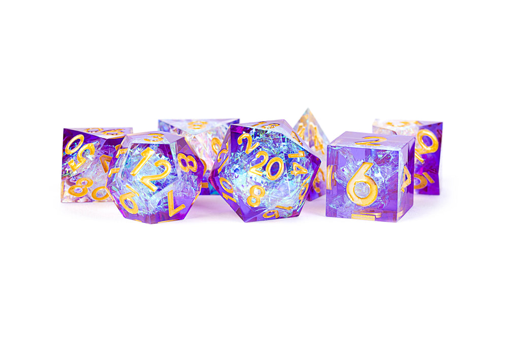 Metallic Dice Games - Hand Crafted Sharp Edge Dice: Royal Geode