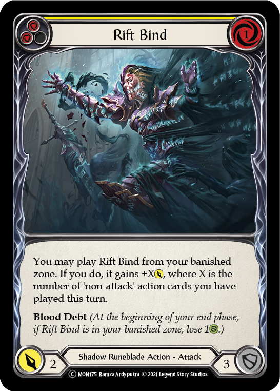 Rift Bind (Yellow) [U-MON175-RF] Unlimited Rainbow Foil