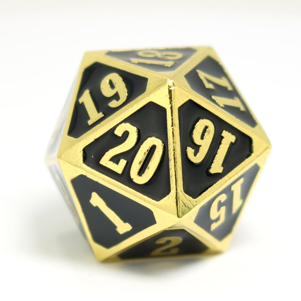 Die Hard Dice - Shiny Gold w/Black Metallic Roll Down Counter