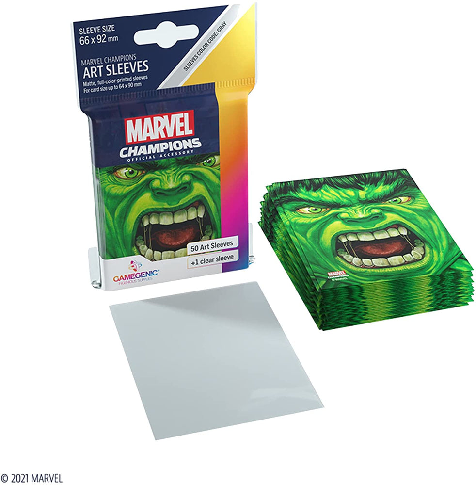 Marvel Champions The Card Game Official Hulk Art Sleeves | Pack of 50 Art Sleeves and 1 Clear Sleeve