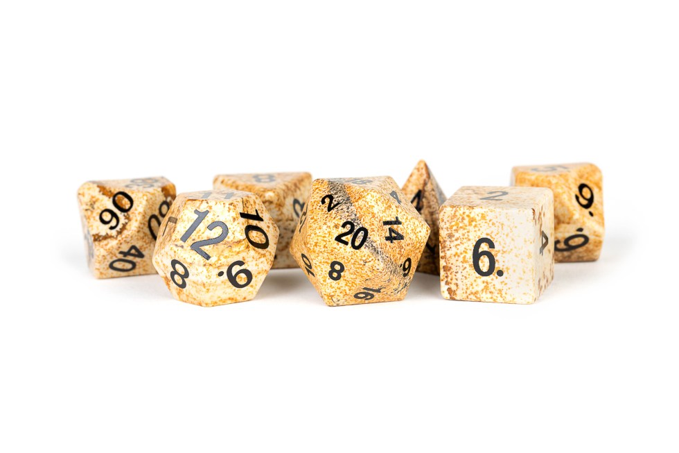 Metallic Dice Games - Picture Jasper: Full-Sized 16mm Polyhedral Dice Set