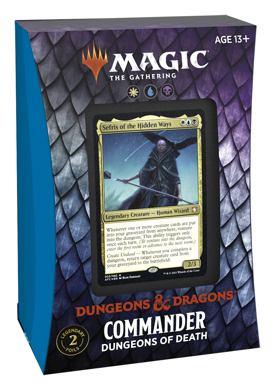 Magic: The Gathering Adventures in The Forgotten Realms Commander Deck – Dungeons of Death (White-Blue-Black)
