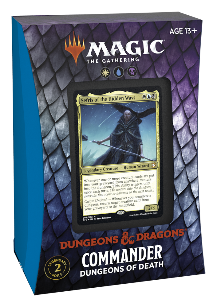Magic: The Gathering Adventures in The Forgotten Realms Commander Deck – Dungeons of Death (White-Blue-Black)