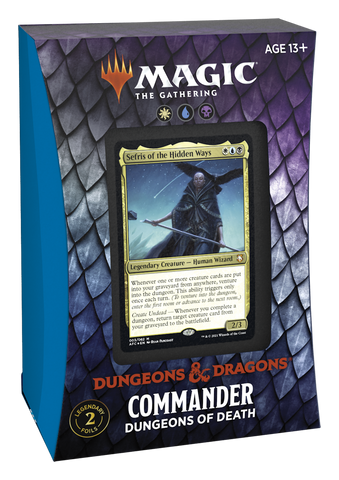 Magic: The Gathering Adventures in The Forgotten Realms Commander Deck – Dungeons of Death (White-Blue-Black)