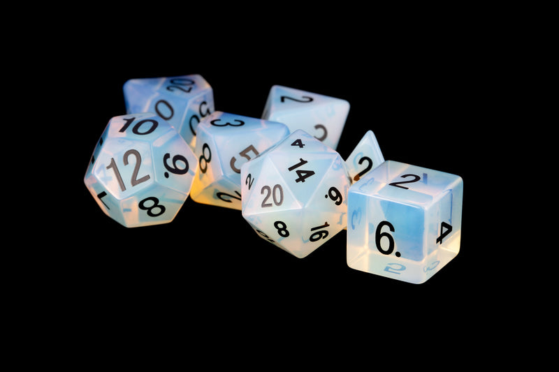 Metallic Dice Games - Opalite: Full-Sized 16mm Polyhedral Dice Set