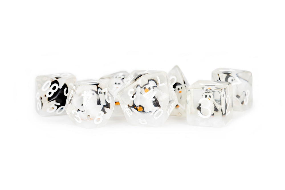 Metallic Dice Games - Penguin Dice 16mm Resin Poly Dice Set