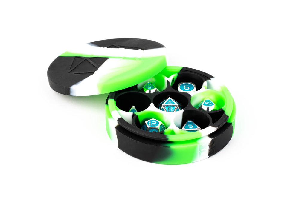 Metallic Dice Games - Silicone Round Dice Case (Green)
