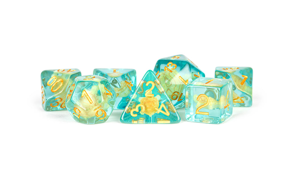 Metallic Dice Games - Turtle Dice 16mm Resin Poly Dice Set