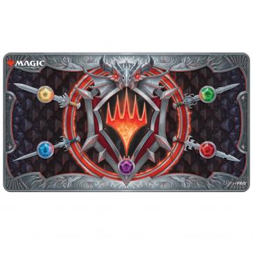 Adventures in the Forgotten Realms White Stitched Playmat featuring Stylized Planeswalker Symbol for Magic: The Gathering