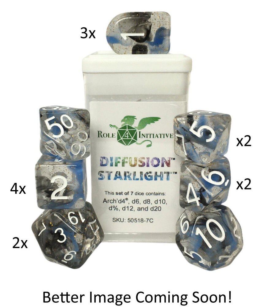 Role 4 Initiative - Diffusion Starlight 15 Piece Polyhedral Dice Set
