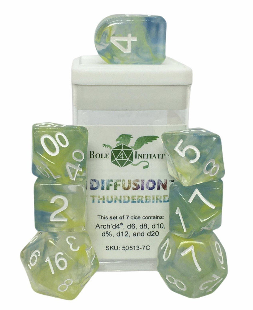 Role 4 Initiative - Diffusion Thunderbird Set of 7 Polyhedral Dice