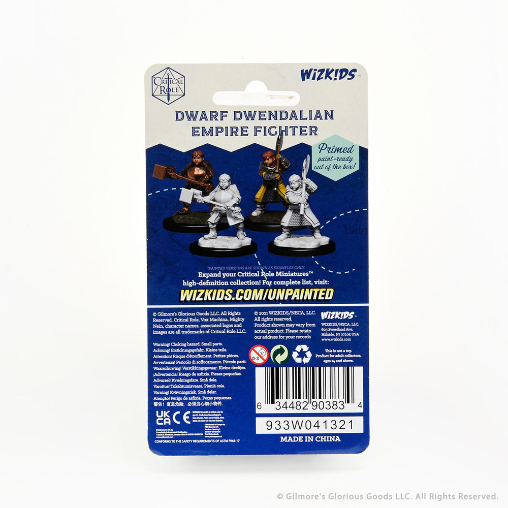 Critical Role Unpainted Miniatures: Dwarf Dwendalian Empire Fighter