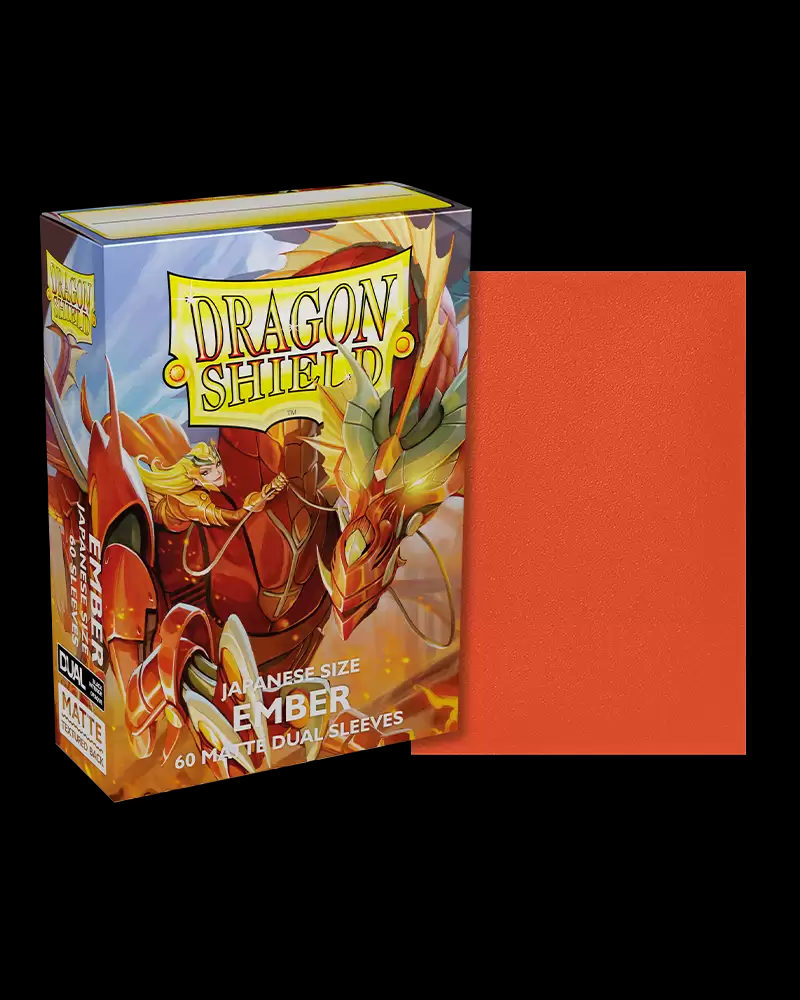 Dragon Shield: Ember - 60ct Dual Matte Sleeves - Japanese Size