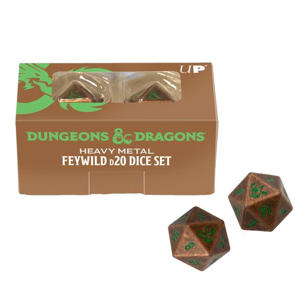 Heavy Metal Feywild Copper and Green D20 Dice Set (2ct) for Dungeons & Dragons