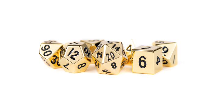 Gold 16mm Polyhedral Dice Set
