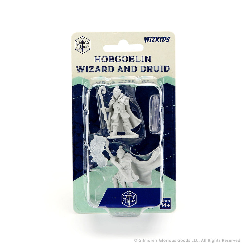 Critical Role Unpainted Miniatures: Hobgoblin Wizard And Druid