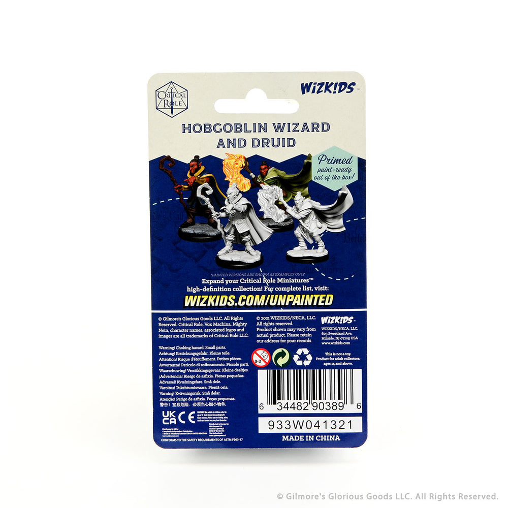 Critical Role Unpainted Miniatures: Hobgoblin Wizard And Druid