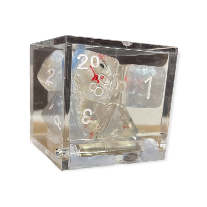 Critical Hit Collectibles: Polar Bear — Set of 7 Filled Dice with White Numbers
