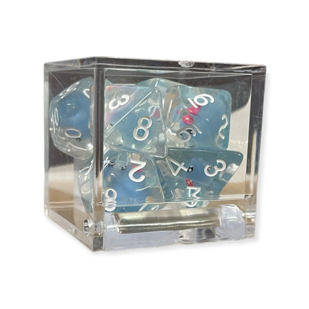 Critical Hit Collectibles: Octopus — Blue Set of 7 Fill Dice with White Numbers