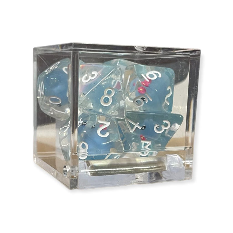 Critical Hit Collectibles: Octopus — Blue Set of 7 Fill Dice with White Numbers