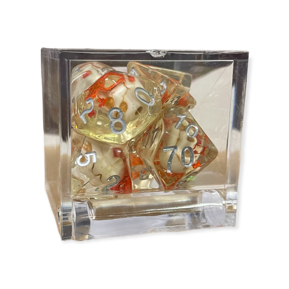 Critical Hit Collectibles: Flowers — Skull Set of 7 Filled Dice with White Numbers