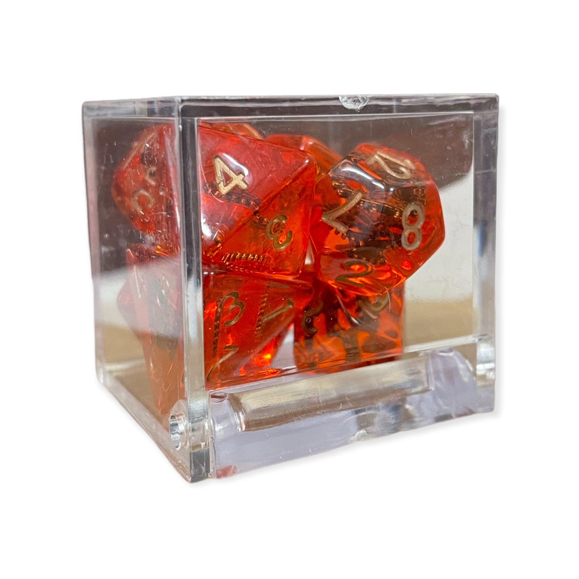 Critical Hit Collectibles: Gears — Set of 7 Filled Dice with Gold Numbers