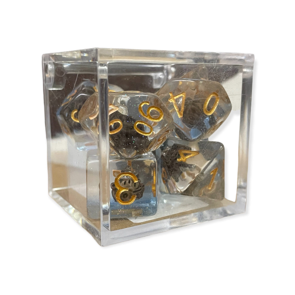 Critical Hit Collectibles: Boat — Set of 7 Filled Dice with Gold Numbers