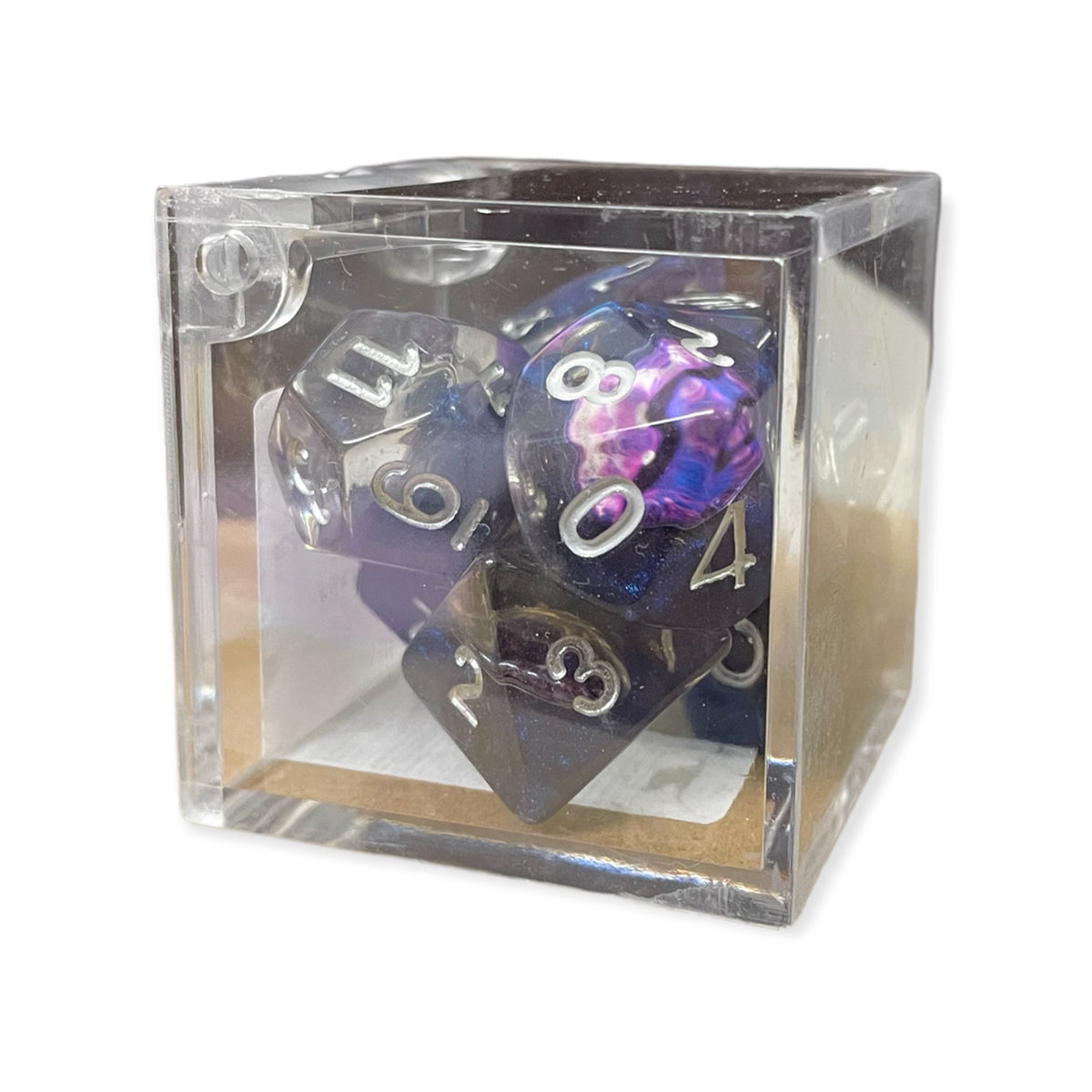 Critical Hit Collectibles: Purple Set of 7 Demon Eye Dice with White Numbers