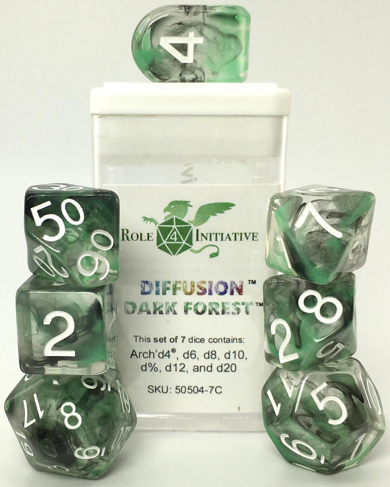 Set of 7 Dice: Diffusion Dark Forest w/ Arch'd4
